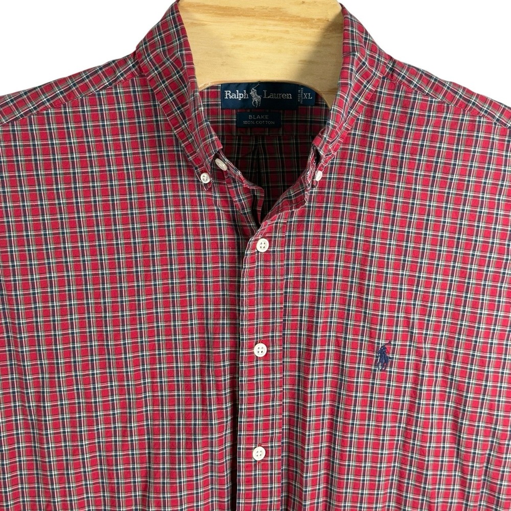 Ralph Lauren XL Men Blake Cotton Royal Stewart Tartan Plaid Long Sleeve Shirt